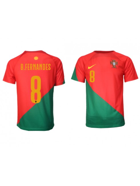 Portugal Bruno Fernandes #8 Replika Hemmakläder VM 2022 Kortärmad